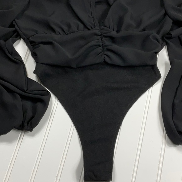 NWT- RUCHED WAIST VOLUME SLEEVE BODYSUIT. Size 4 - Picture 7 of 8